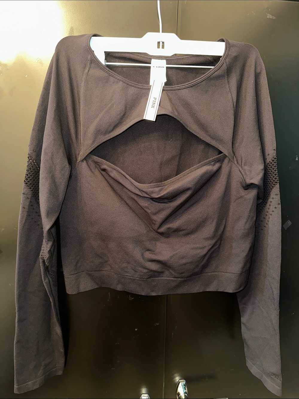PINK Victoria's Secret Brown Open-Back Long Sleeve Sweatshirt